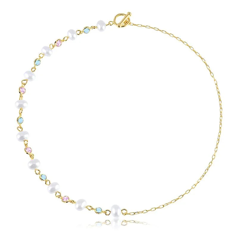 Cadena perlas con piedras