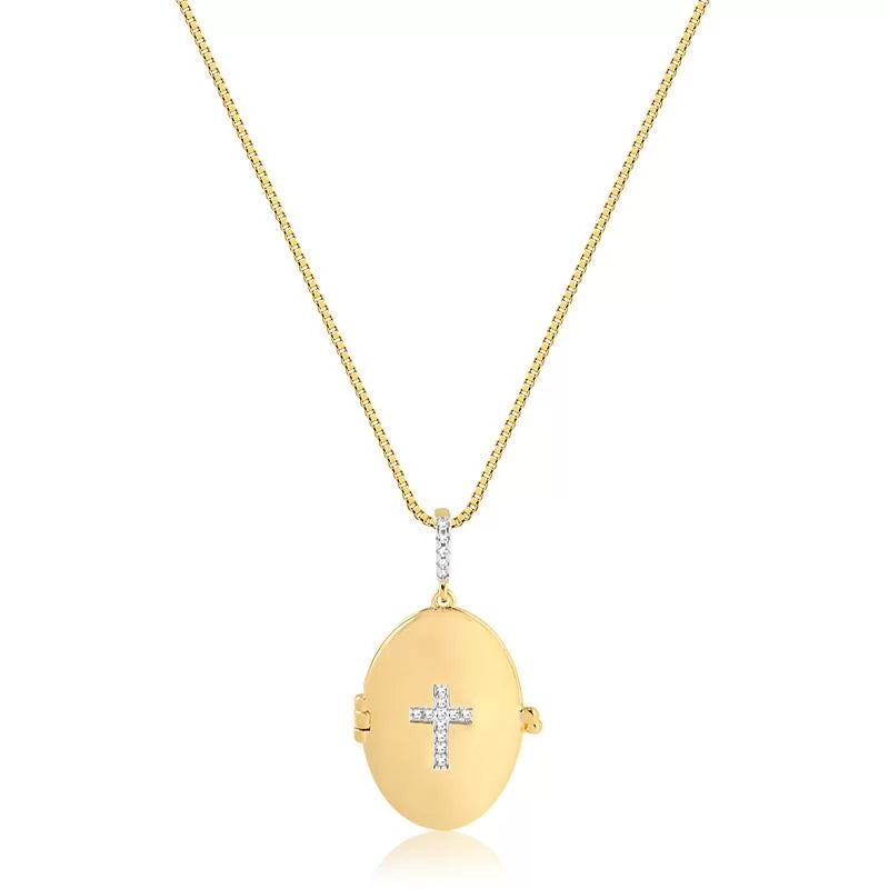 Cadena relicario cruz