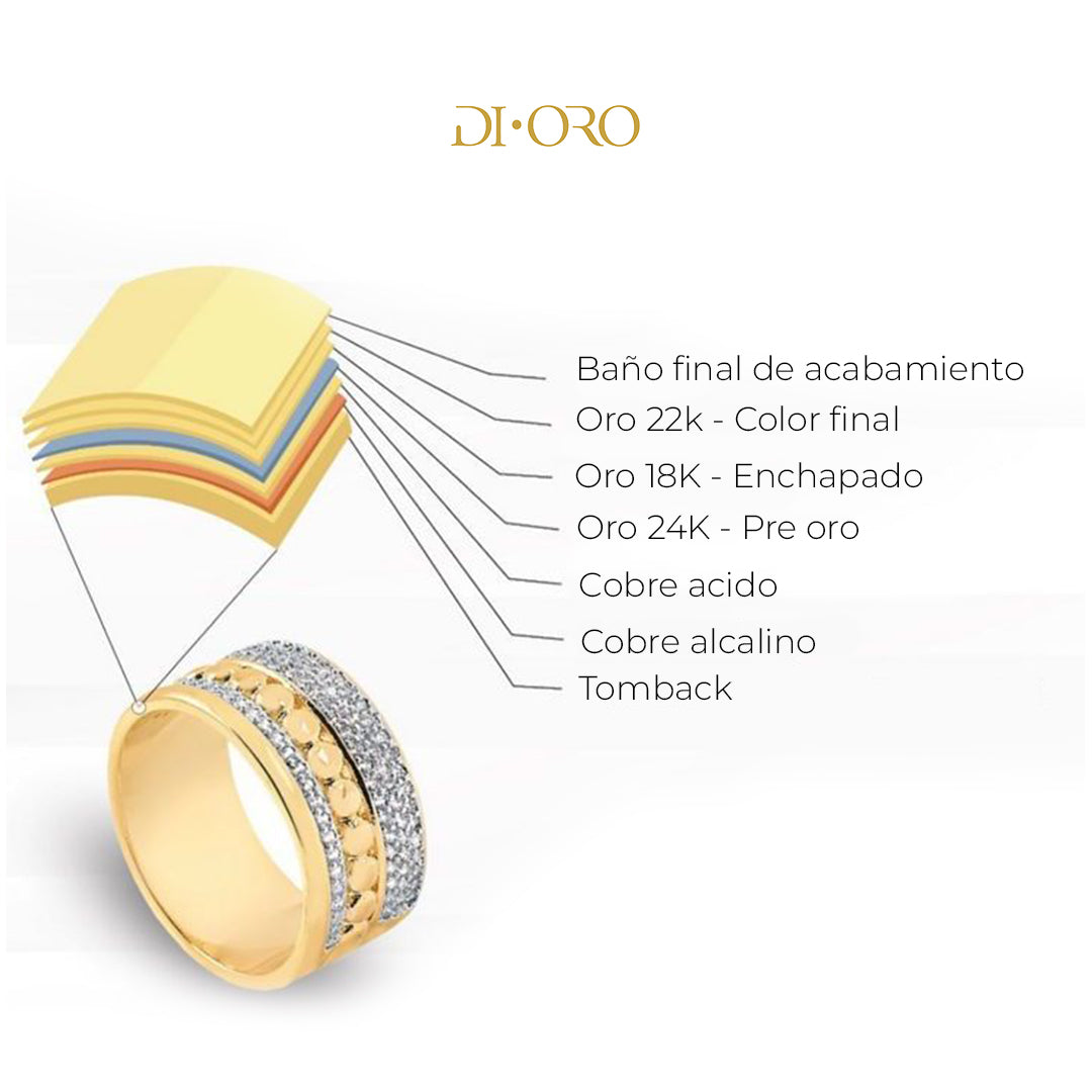 Aro huggie corazon con piedras