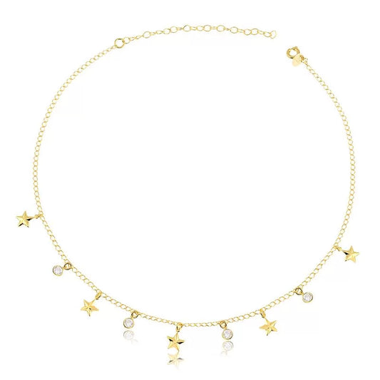 Cadena estrellas con piedras