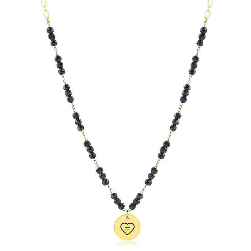 Chokers Piedra Negra Enchapado