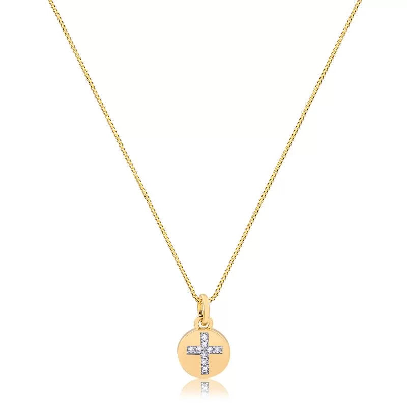 Cadena dije cruz con piedras