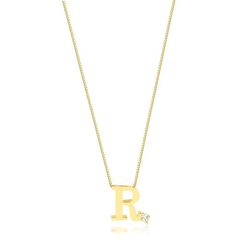 Cadena Con Dije Inicial R Enchapado