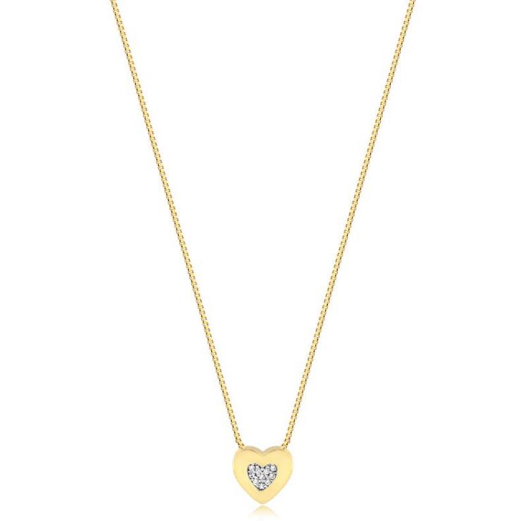 Cadena corazon micro pave