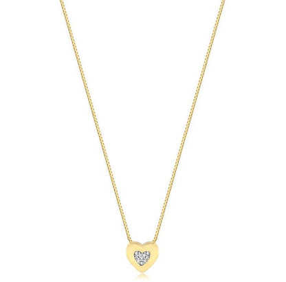 Cadena corazon micro pave