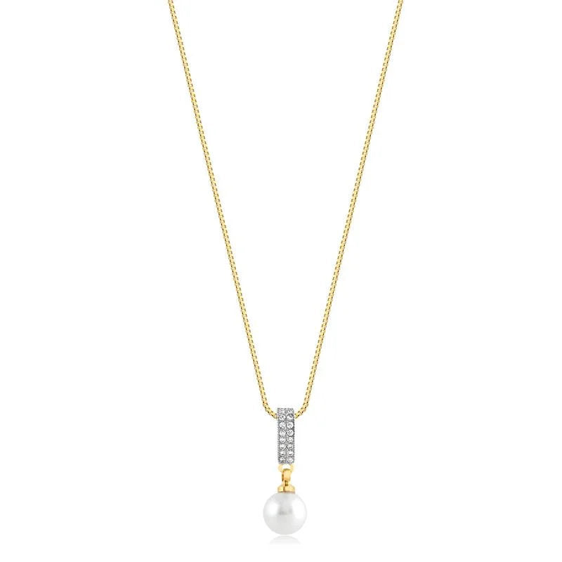 Cadena Con Dije Perla Enchapado