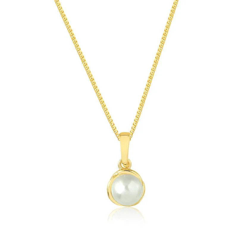 Cadena Con Dije Perla Enchapado