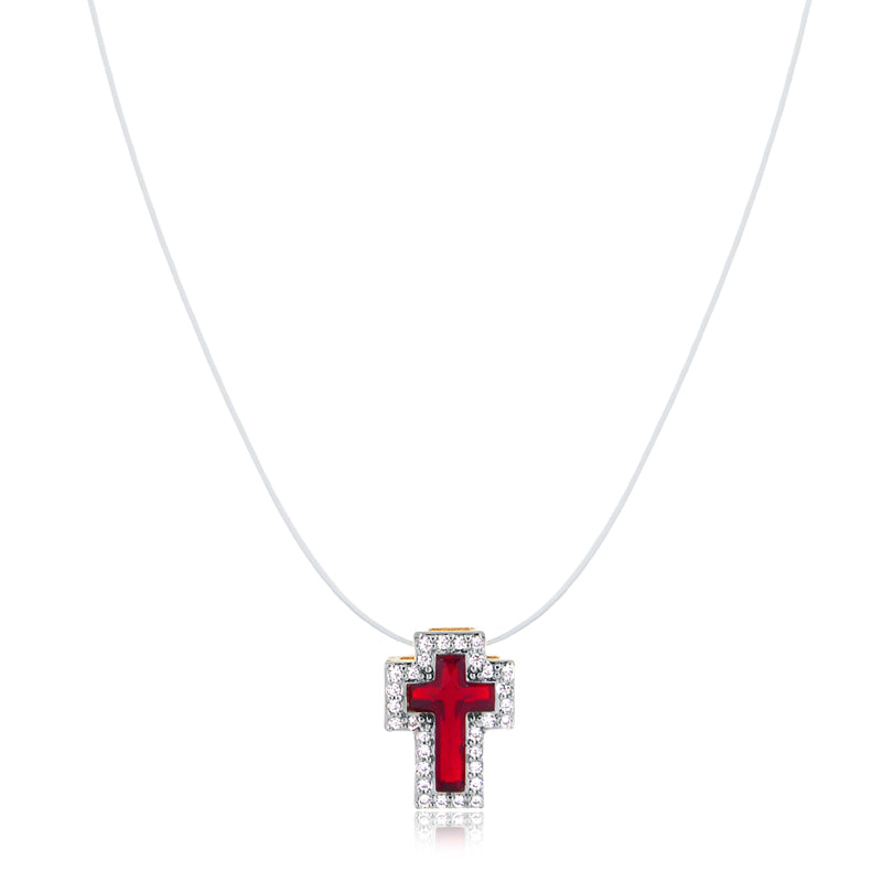 Cadena Nylon Cruz Roja Enchapado