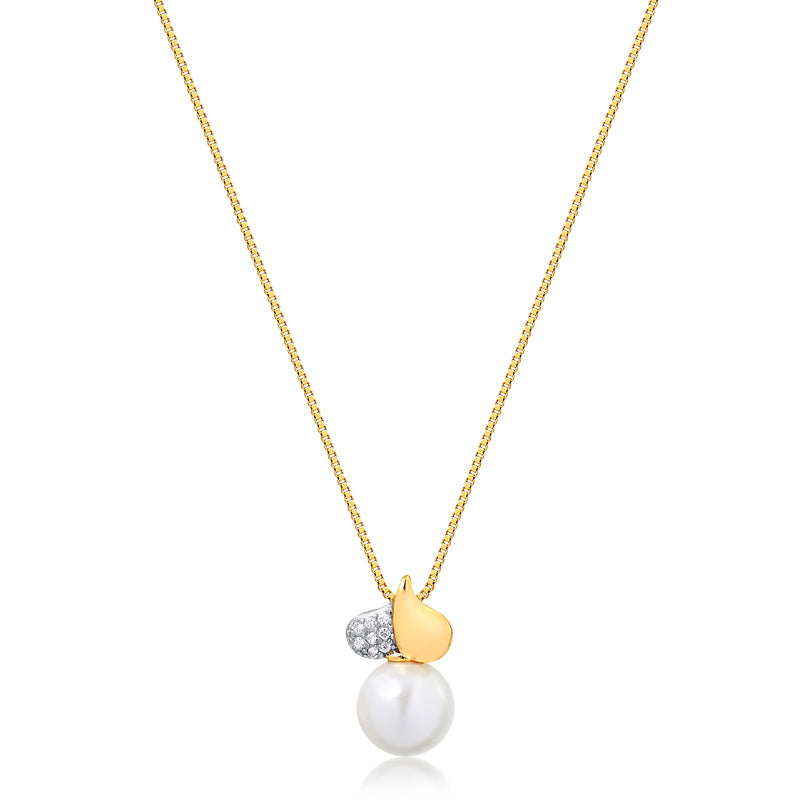 Cadena Con Dije Perla Enchapado