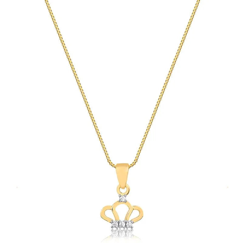 Cadena Con Dije Corona Enchapado