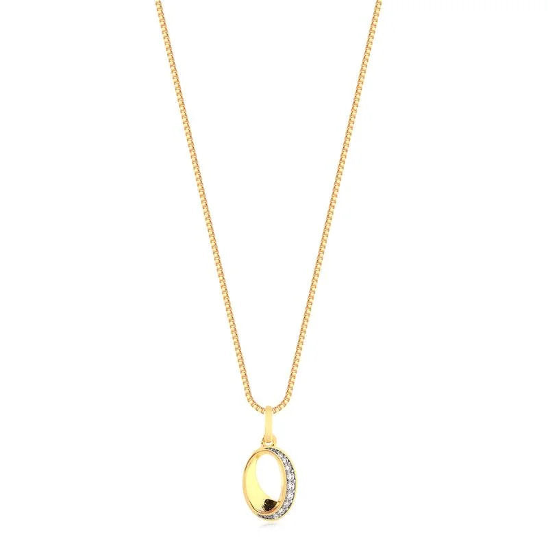 Cadena Con Dije Oval Enchapado