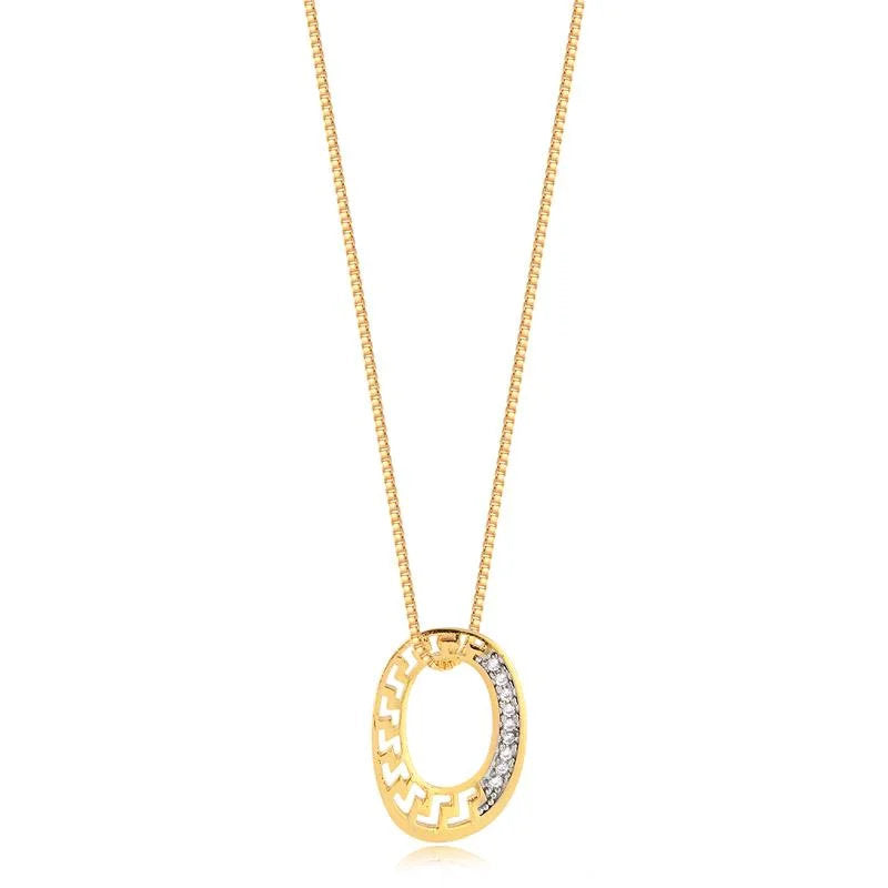 Cadena Con Dije Oval Enchapado