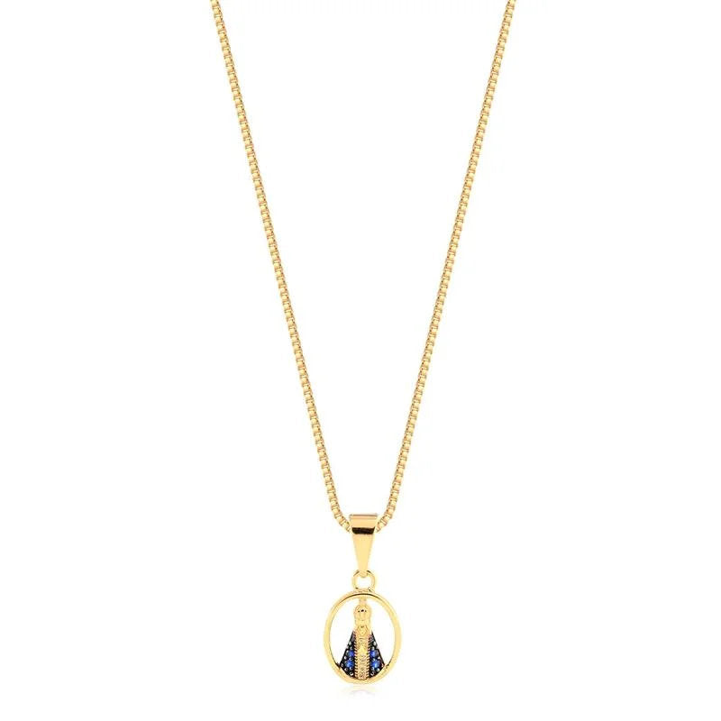 Cadena Con Dije Virgen Enchapado