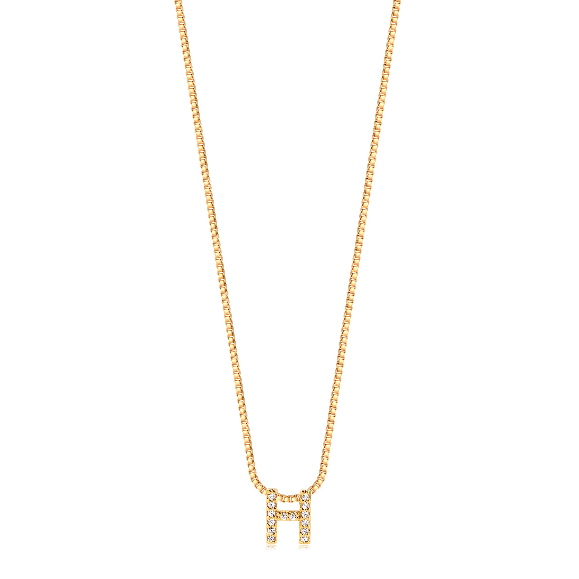 Cadena Con Dije Inicial H Enchapado