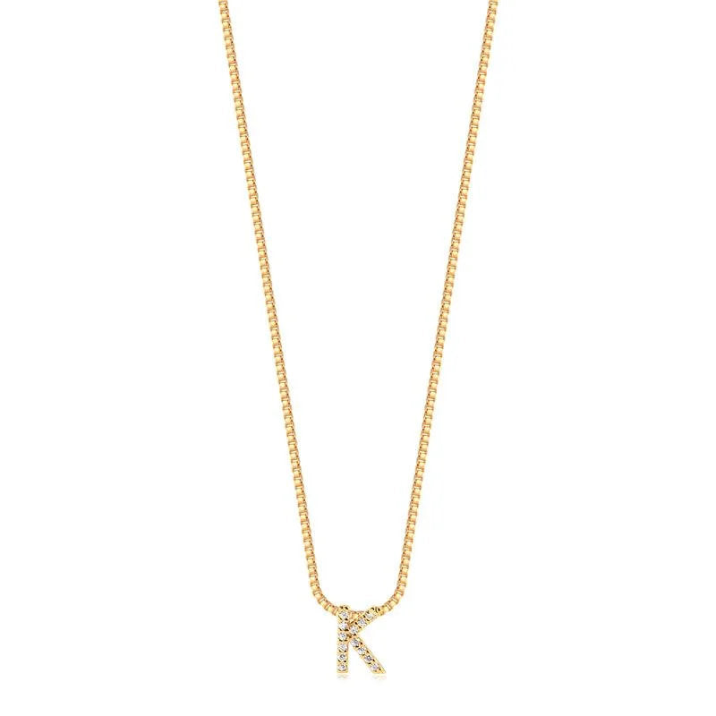 Cadena Con Dije Inicial K Enchapado