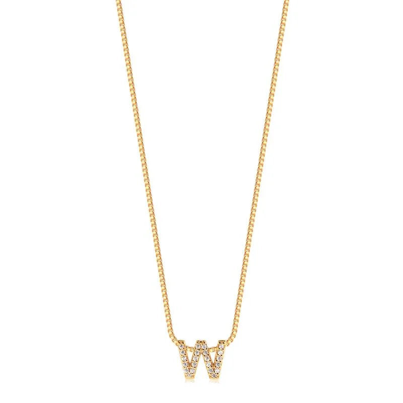Cadena Con Dije Inicial W Enchapado