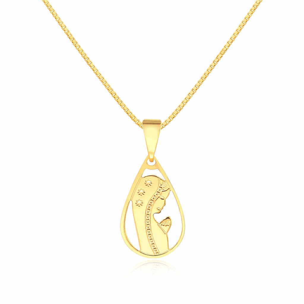 Cadena Con Dije Virgen Enchapado