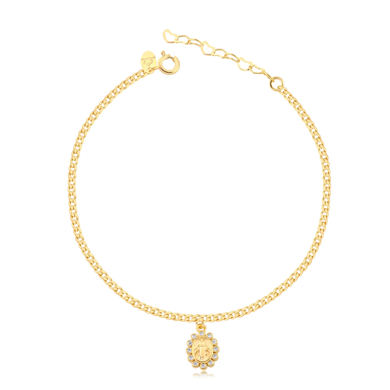 Pulsera Dije Virgen Enchapado