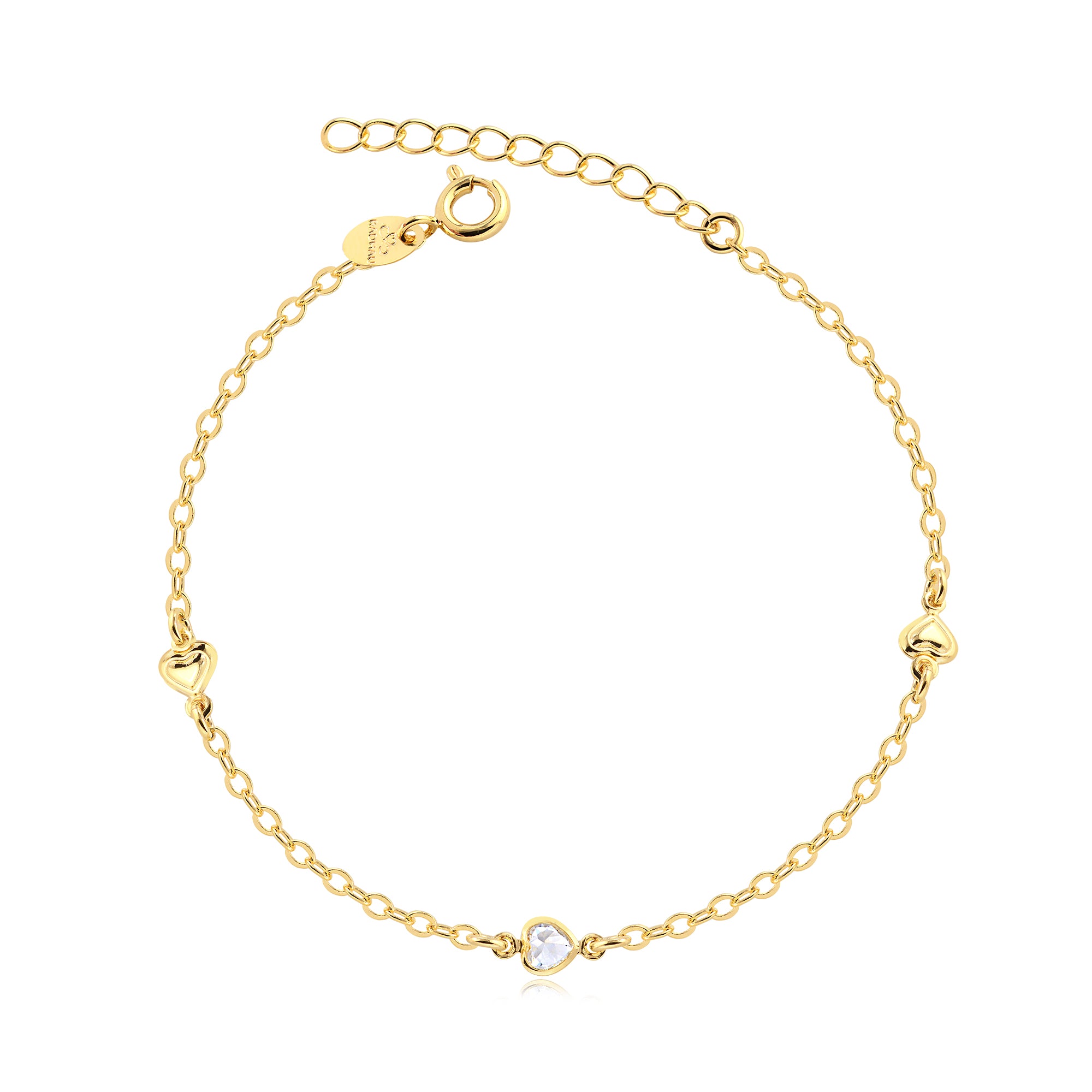Pulsera Dije Corazon Enchapado