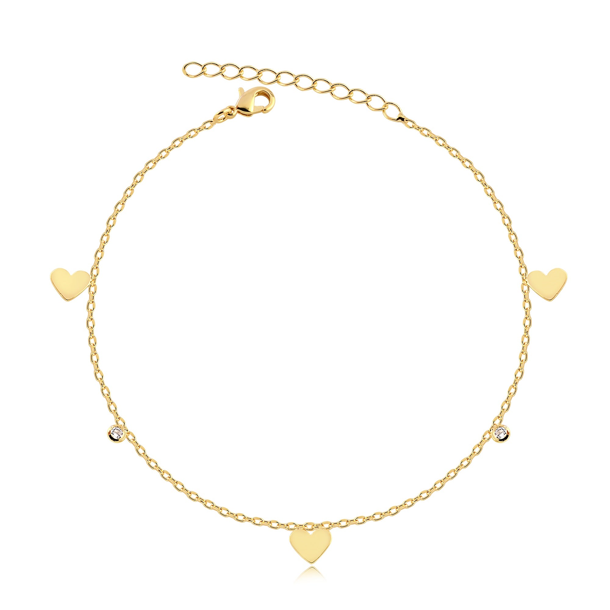 Pulsera Dije Corazon Enchapado