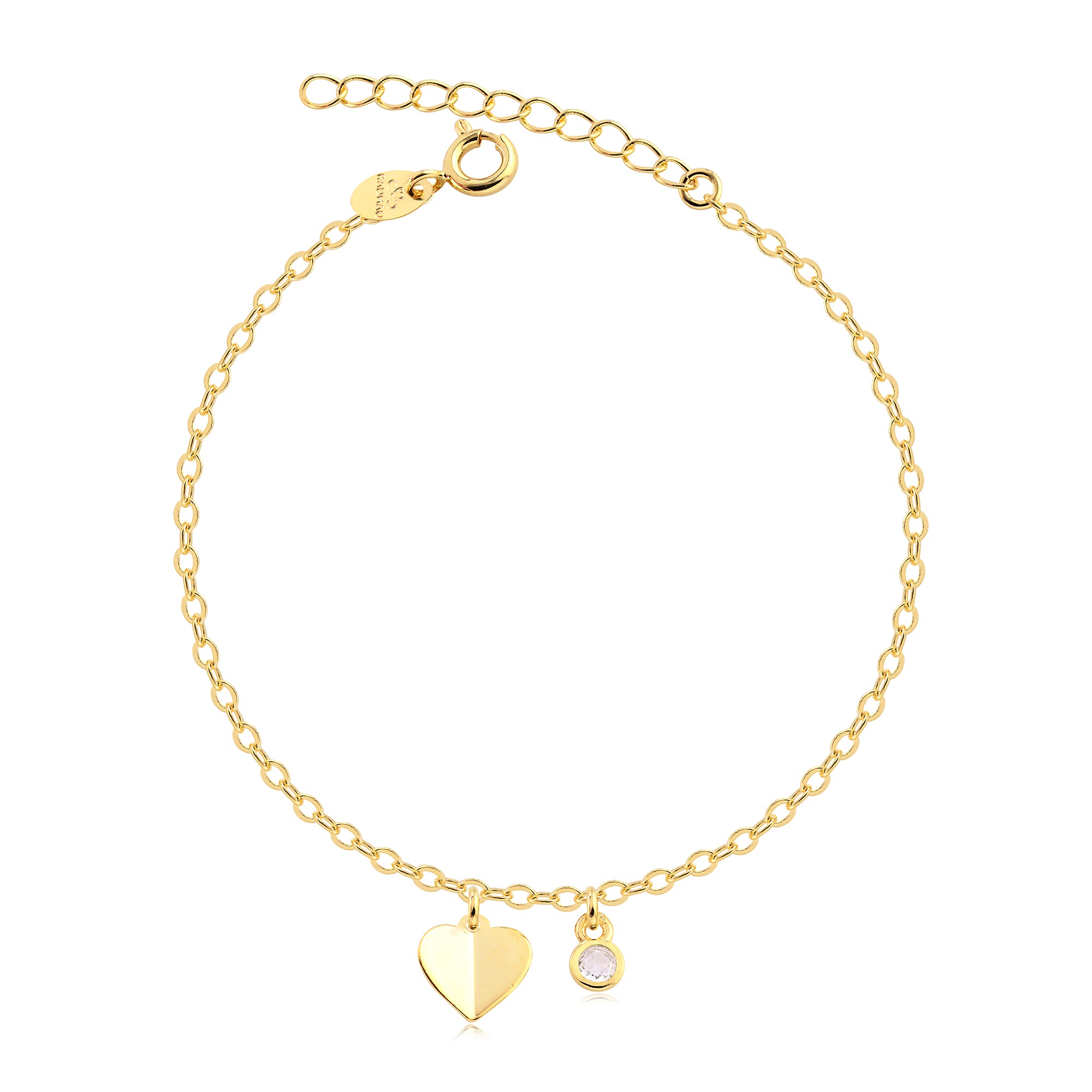 Pulsera Dije Corazon Enchapado