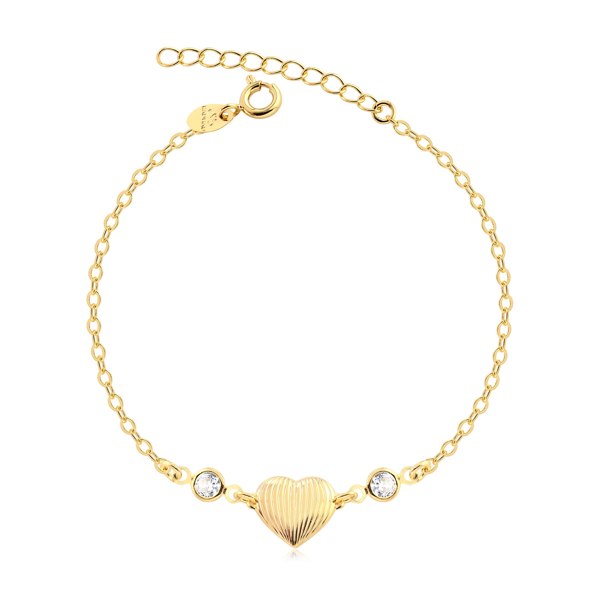 Pulsera Dije Corazon Enchapado