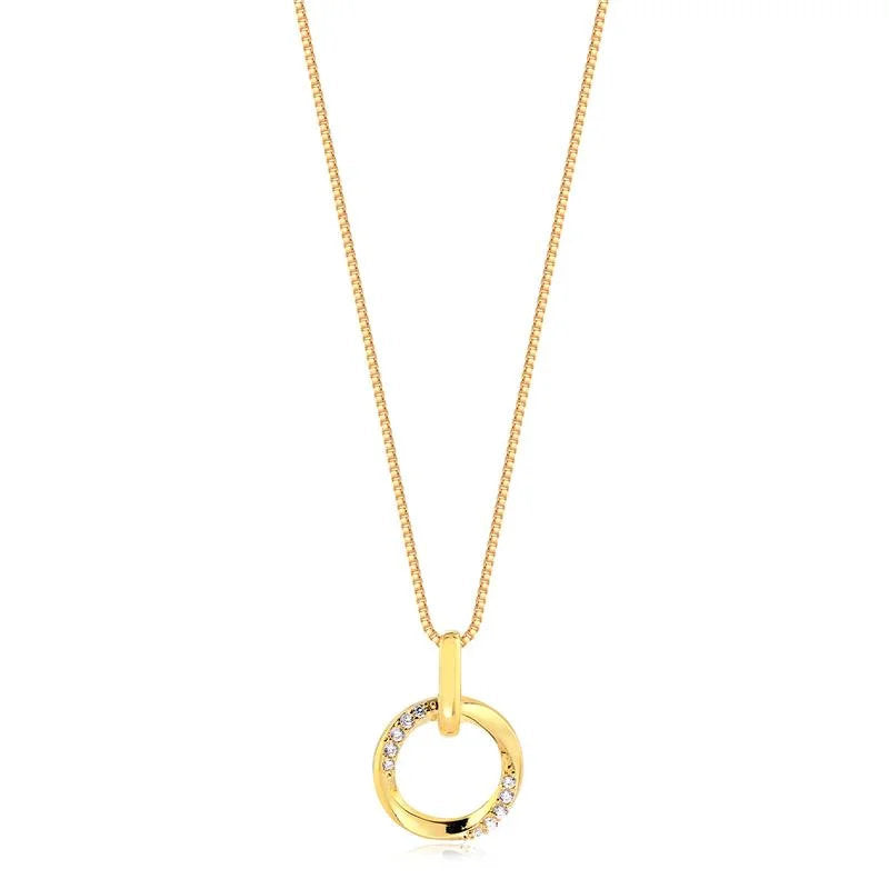Cadena Con Dije Circulo Enchapado