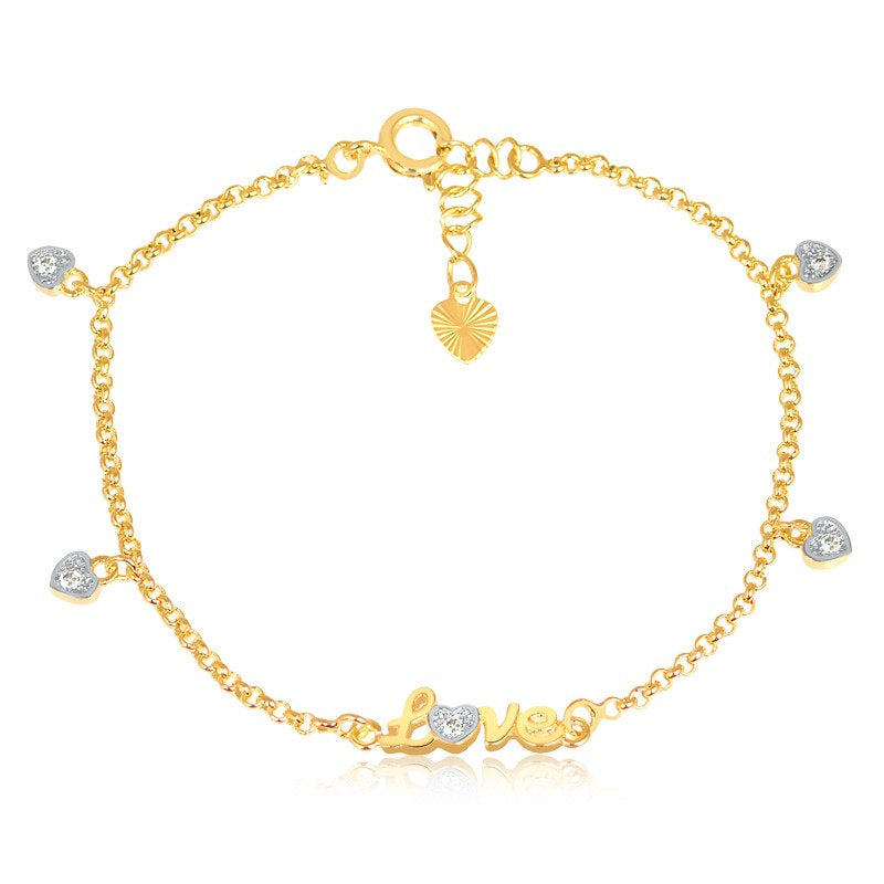 Pulsera Infantil Corazon Enchapado