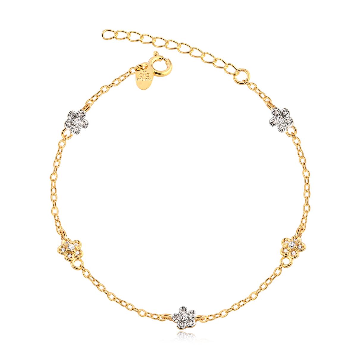 Pulsera Flor Enchapado