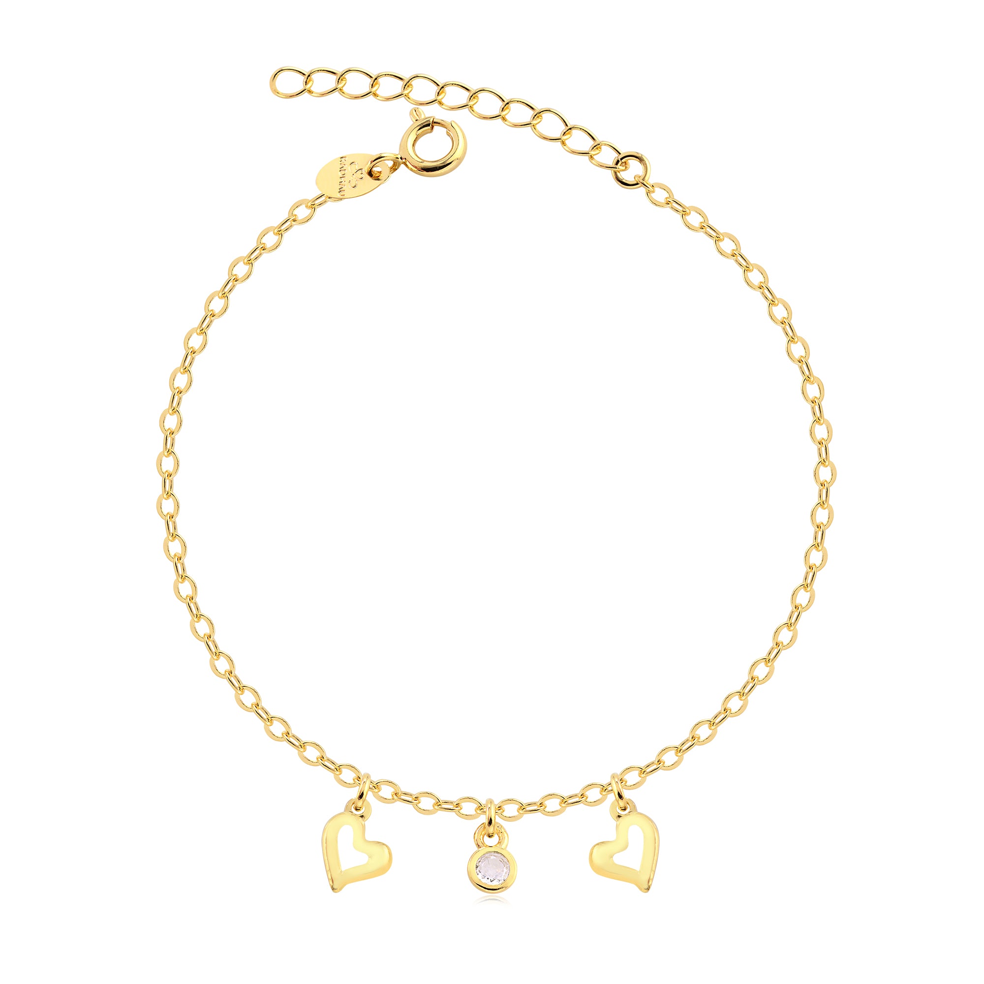 Pulsera Dije Corazon Enchapado