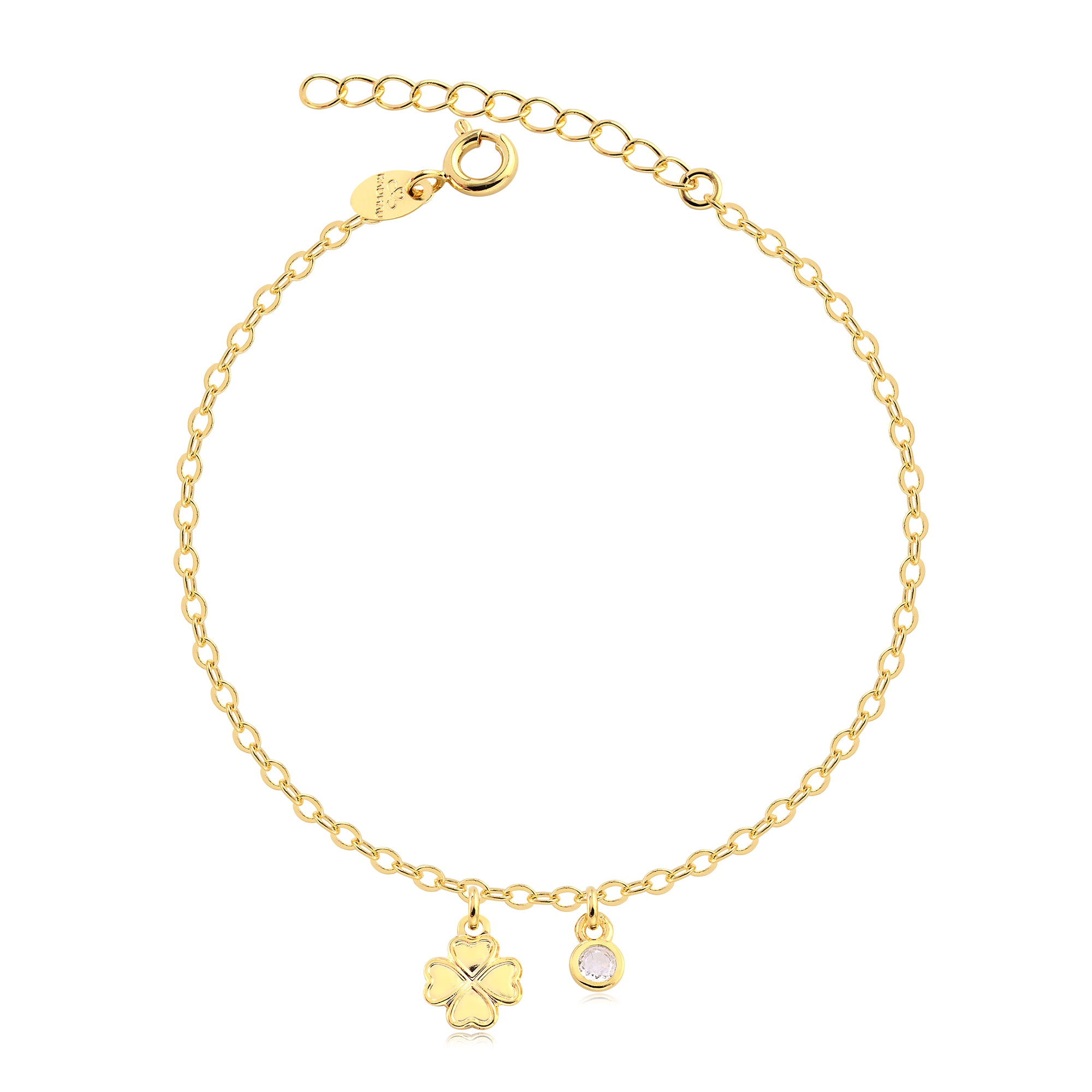 Pulsera Dije Trebol Enchapado