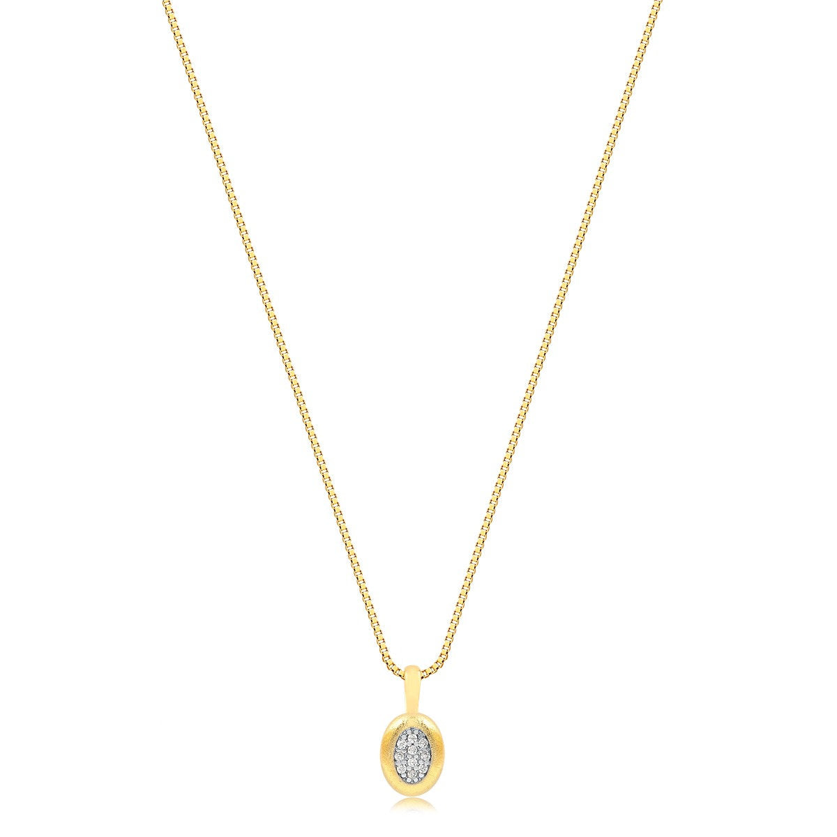 Cadena Con Dije Oval Enchapado