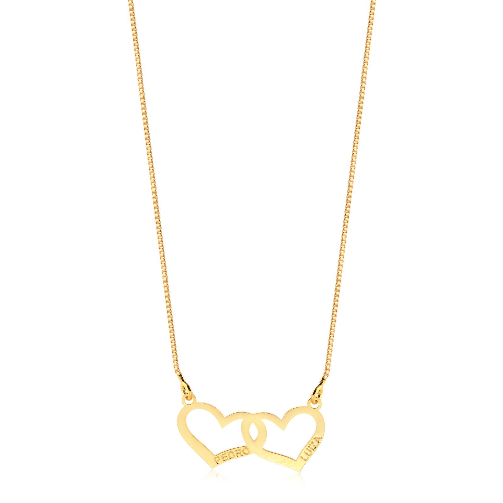Cadena Corazon Doble Enchapado