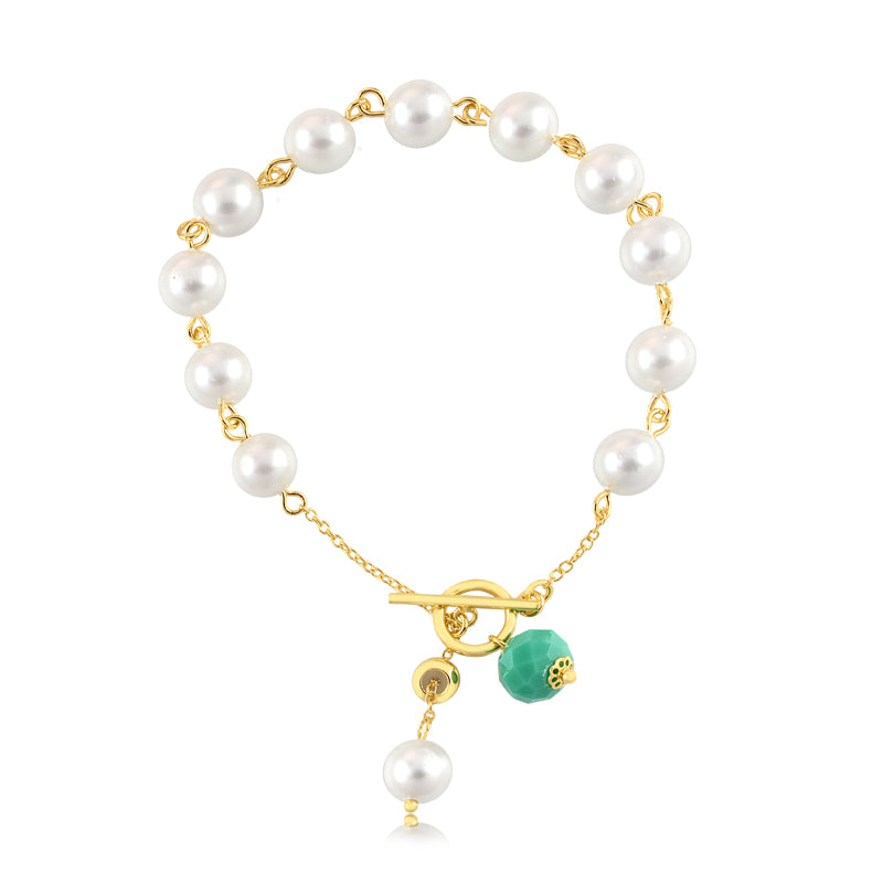 Pulsera Perla Enchapado