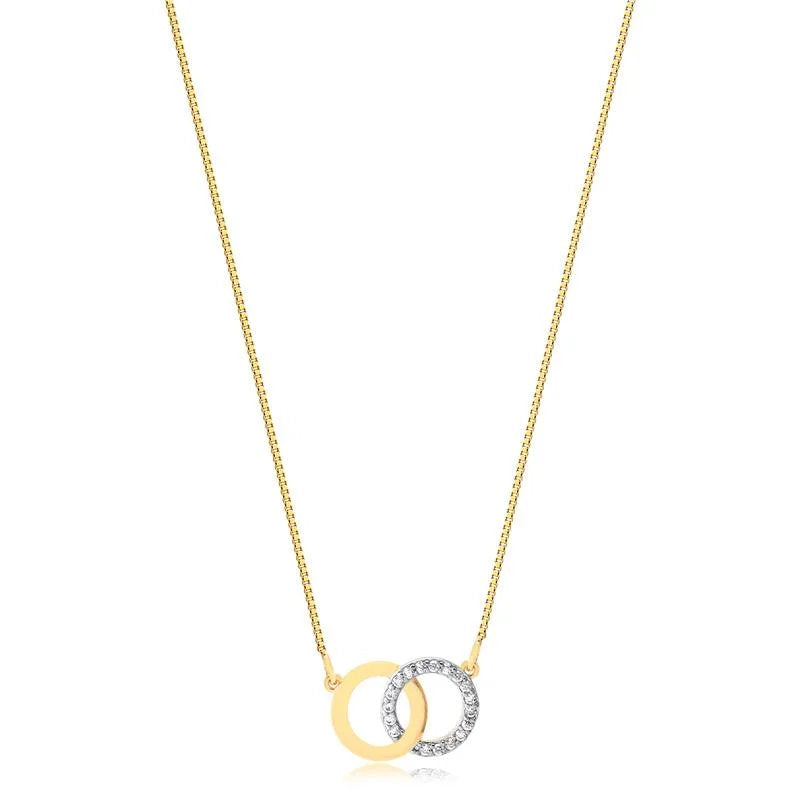 Cadena Con Dije Circulo Duo Enchapado