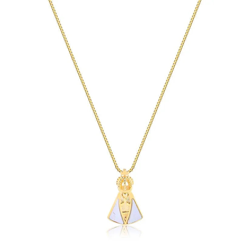 Cadena Con Dije Virgen Enchapado