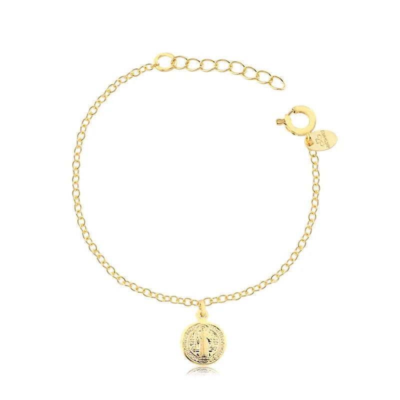 Pulsera Dije San Benito Enchapado