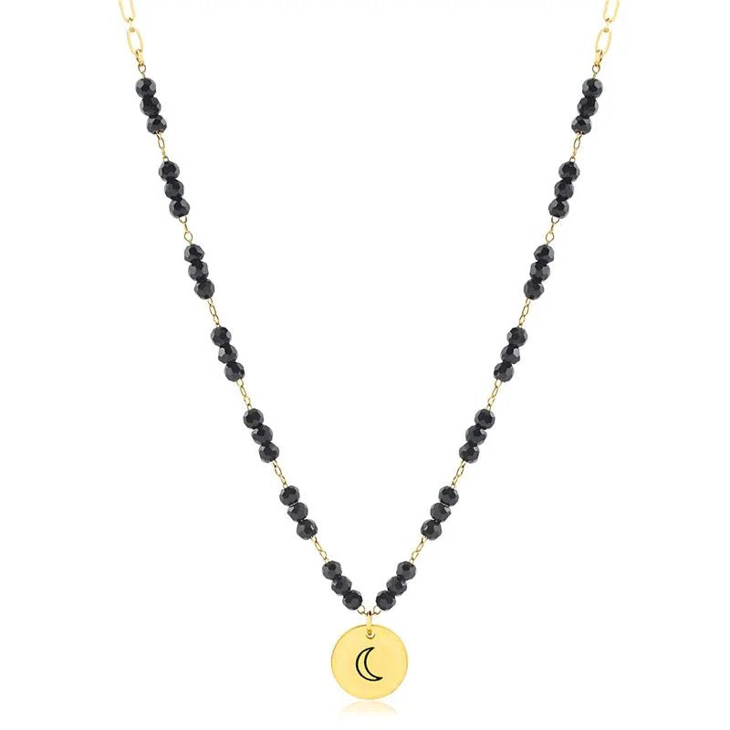 Chokers Piedra Negra Enchapado