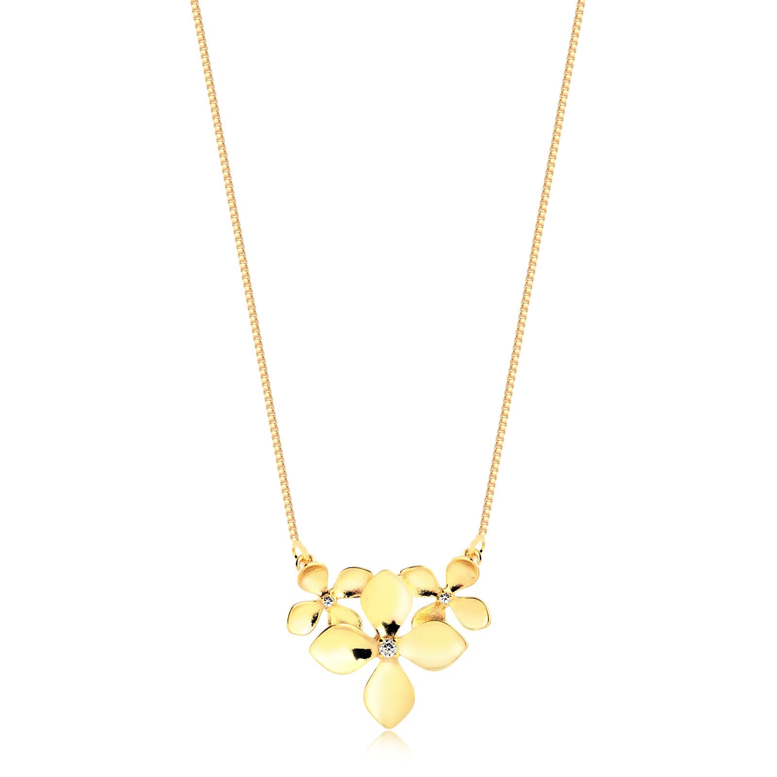 Cadena Con Dije Flor Enchapado