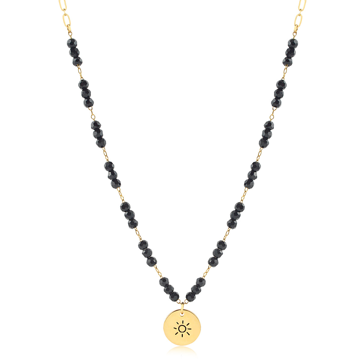 Chokers Piedra Negra Enchapado