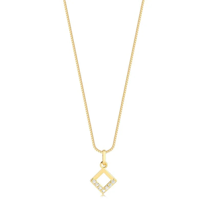 Cadena Con Dije Cubo Enchapado
