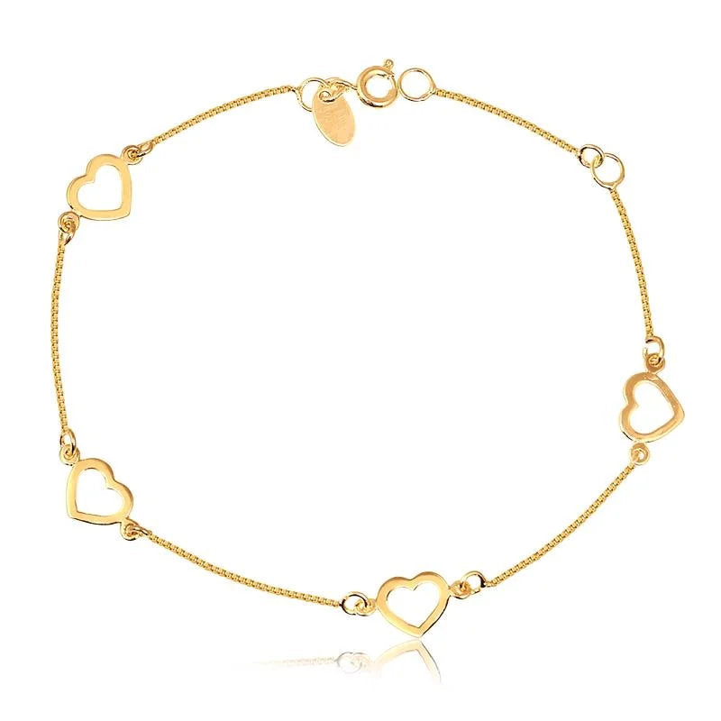 Pulsera Con Dije Corazon Enchapado