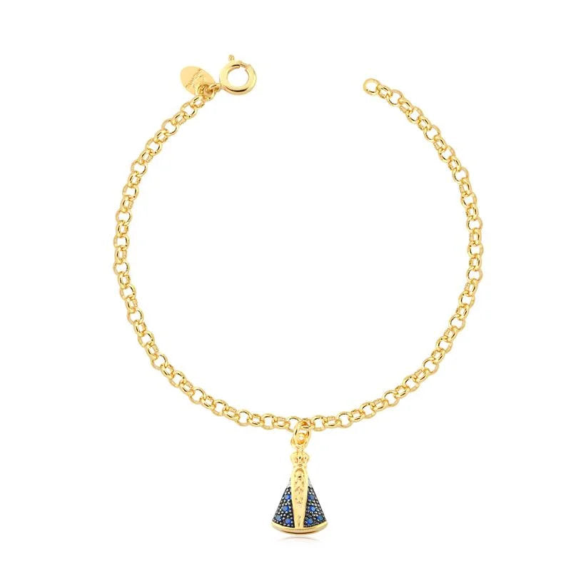 Pulsera Con Dije Virgencita Enchapado