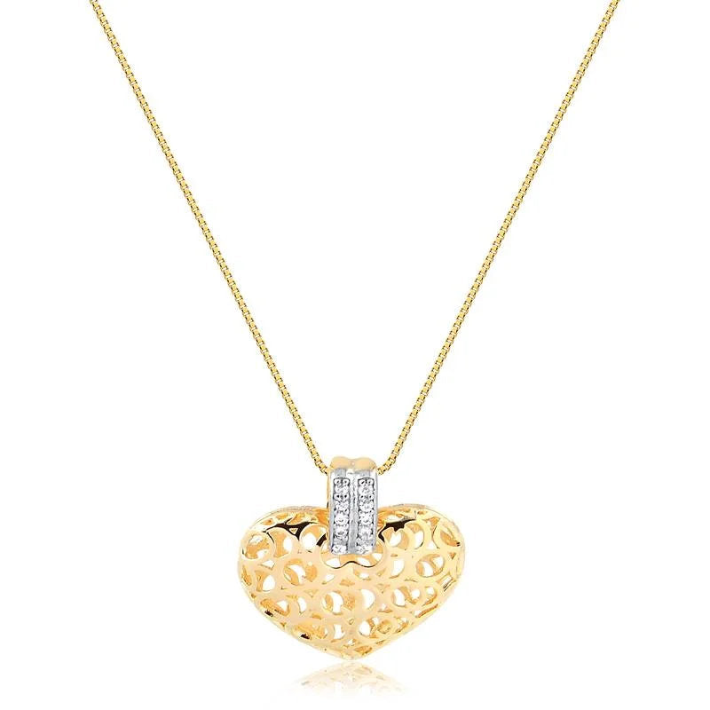 Cadena Con Dije Corazon Enchapado