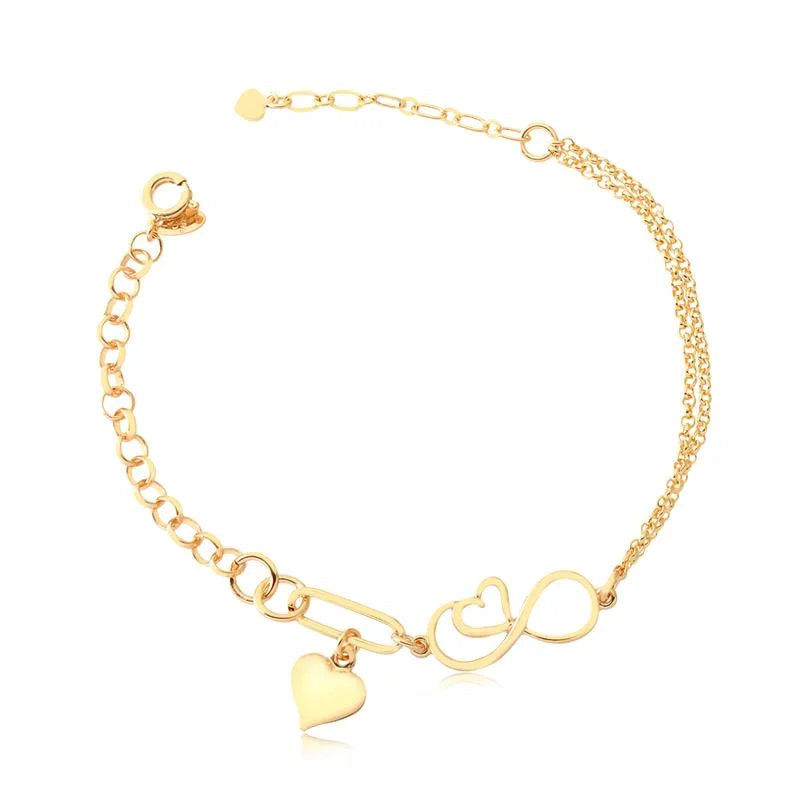 Pulsera Dije Corazon Enchapado