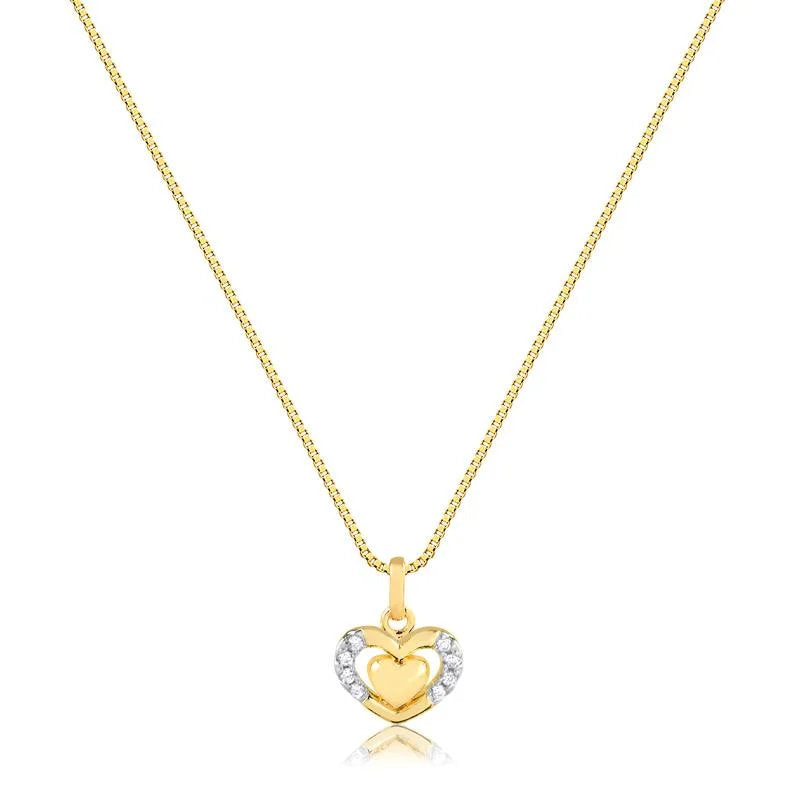 Cadena Con Dije Corazon Enchapado