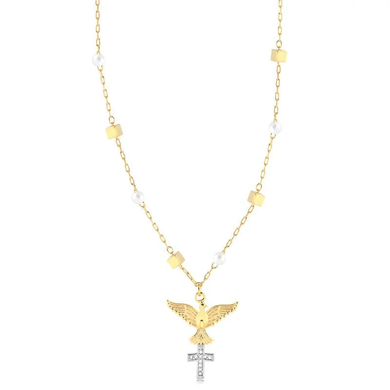 Cadena Con Dije Espiritu Santo Enchapado