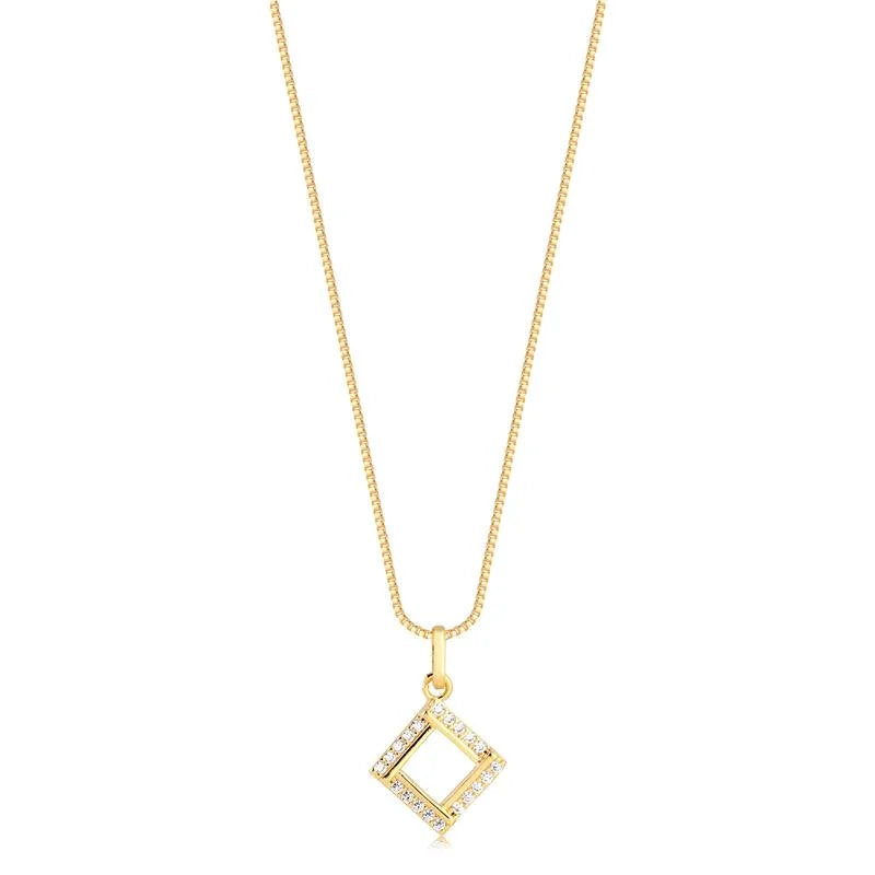 Cadena Con Dije Cubo Enchapado