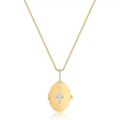 Cadena relicario cruz