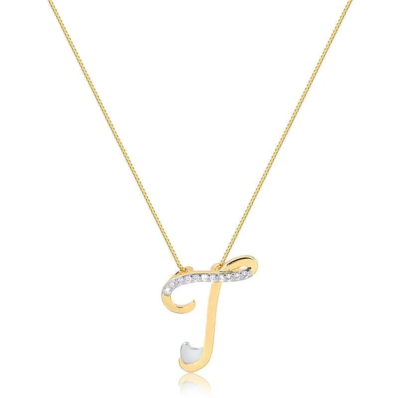 Cadena Con Dije Inicial T Enchapado